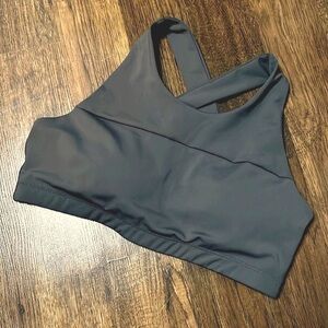 NWT MONO B Criss Cross Sports Bra‎ - dark gray